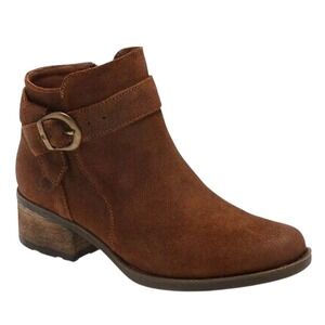 Born Morocco Brown Suede Leather Ankle Boots Buckle Bootie BR0028506 8.5/40